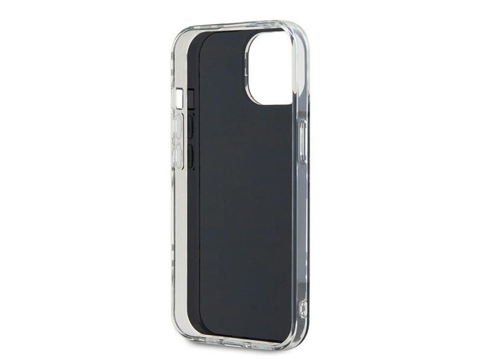 Capa DKNY IML com estampa xadrez monocromática para iPhone 15/14/13 - preta
