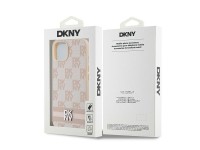 DKNY Leather Checkered Mono Pattern & Printed Stripes Case for iPhone 15 Plus / 14 Plus - Pink DKNY Leather Checkered Mono Pattern & Printed Stripes Case for iPhone 15 Plus / 14 Plus - Pink