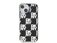 Capa DKNY IML com estampa xadrez monocromática para iPhone 15/14/13 - preta Capa DKNY IML com estampa xadrez monocromática para iPhone 15/14/13 - preta
