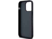 Capa DKNY em couro com estampa Mono Stripe e logo met�lico para iPhone 14 Pro - preta