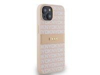 DKNY Leather Mono Stripe & Metal Logo case for iPhone 15 / 14 / 13 - pink DKNY Leather Mono Stripe & Metal Logo case for iPhone 15 / 14 / 13 - pink
