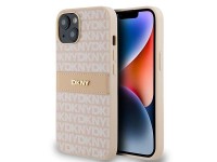 DKNY Leather Mono Stripe & Metal Logo case for iPhone 15 / 14 / 13 - pink DKNY Leather Mono Stripe & Metal Logo case for iPhone 15 / 14 / 13 - pink