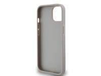 Capa DKNY em couro com estampa Mono Stripe e logo metálico para iPhone 15/14/13 - bege Capa DKNY em couro com estampa Mono Stripe e logo metálico para iPhone 15/14/13 - bege