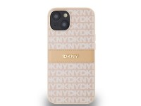 DKNY Leather Mono Stripe & Metal Logo case for iPhone 15 / 14 / 13 - pink DKNY Leather Mono Stripe & Metal Logo case for iPhone 15 / 14 / 13 - pink