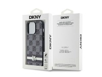 Funda para iPhone 14 Pro de DKNY en piel con estampado a cuadros monocromático y rayas estampadas - Funda para iPhone 14 Pro de DKNY en piel con estampado a cuadros monocromático y rayas estampadas -