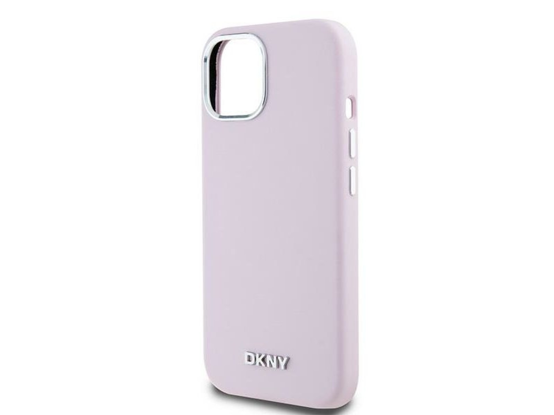 DKNY Liquid Silicone Small Metal Logo MagSafe Case for iPhone 15 Plus / 14 Plus - Pink