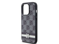 Funda para iPhone 14 Pro de DKNY en piel con estampado a cuadros monocromático y rayas estampadas - Funda para iPhone 14 Pro de DKNY en piel con estampado a cuadros monocromático y rayas estampadas -