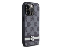 Funda para iPhone 14 Pro de DKNY en piel con estampado a cuadros monocromático y rayas estampadas - Funda para iPhone 14 Pro de DKNY en piel con estampado a cuadros monocromático y rayas estampadas -