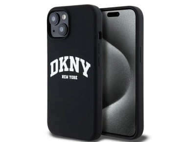 Funda DKNY de silicona líquida blanca con logo impreso MagSafe para iPhone 15 Plus / 14 Plus - Negra Funda DKNY de silicona líquida blanca con logo impreso MagSafe para iPhone 15 Plus / 14 Plus - Negra