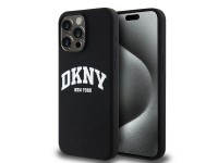 DKNY Liquid Silicone White Printed Logo MagSafe iPhone 14 Pro Max Case - Black