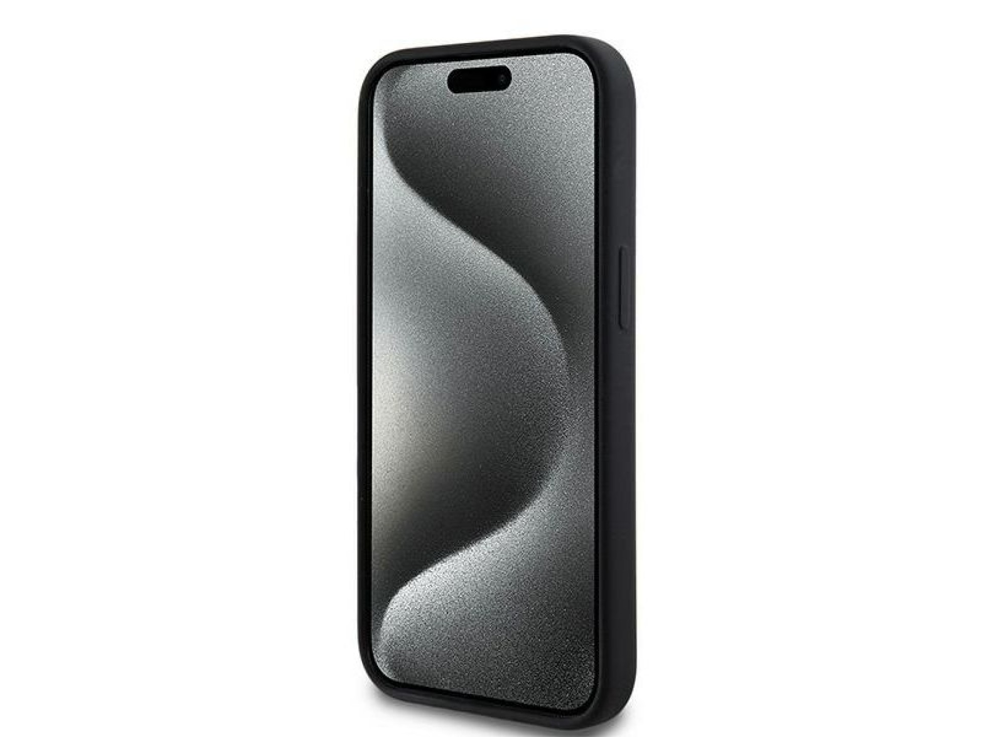 DKNY Liquid Silicone White Printed Logo MagSafe Case for iPhone 15 Plus / 14 Plus - Black