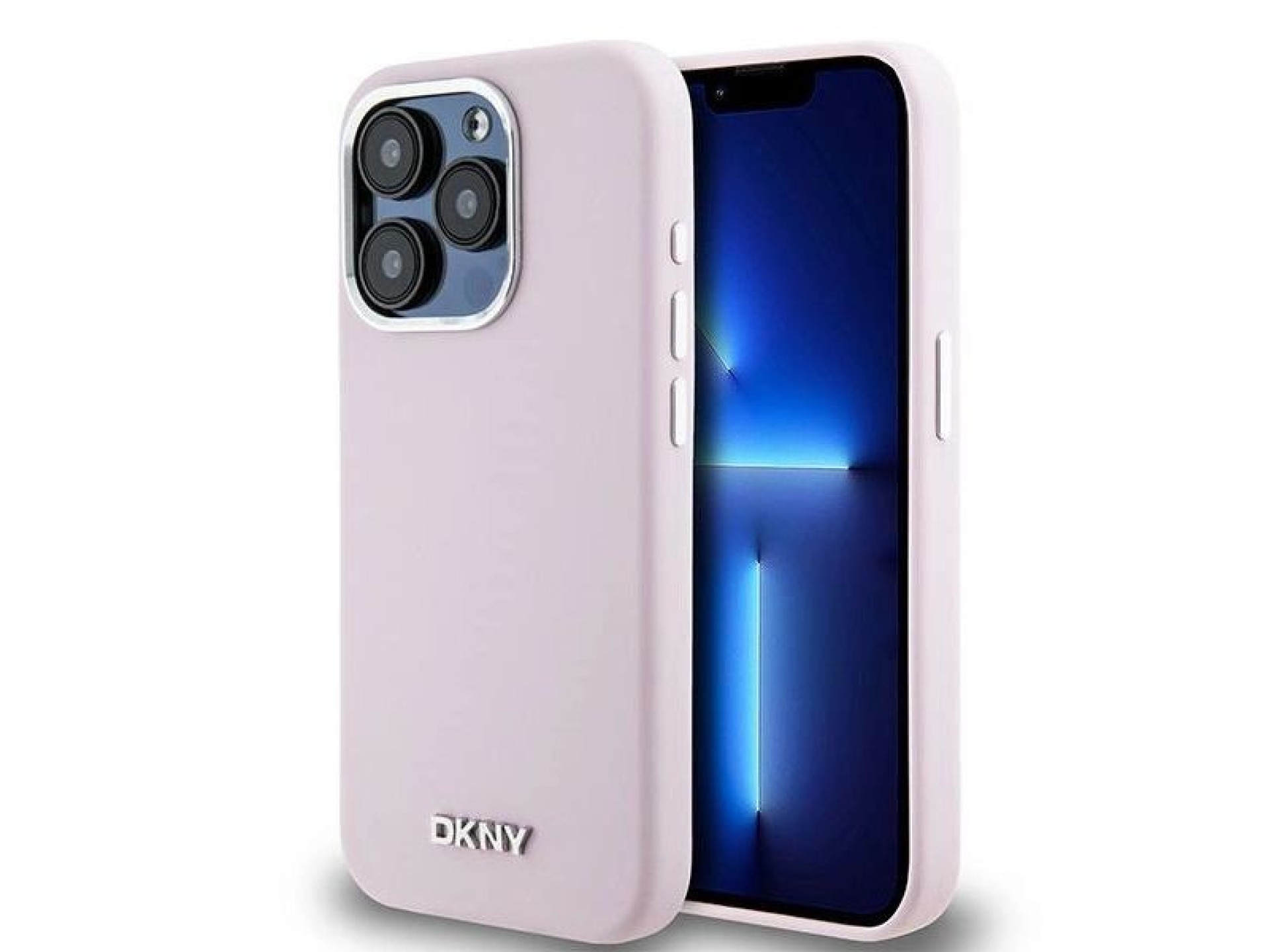 DKNY Liquid Silicone Small Metal Logo MagSafe case for iPhone 14 Pro - pink