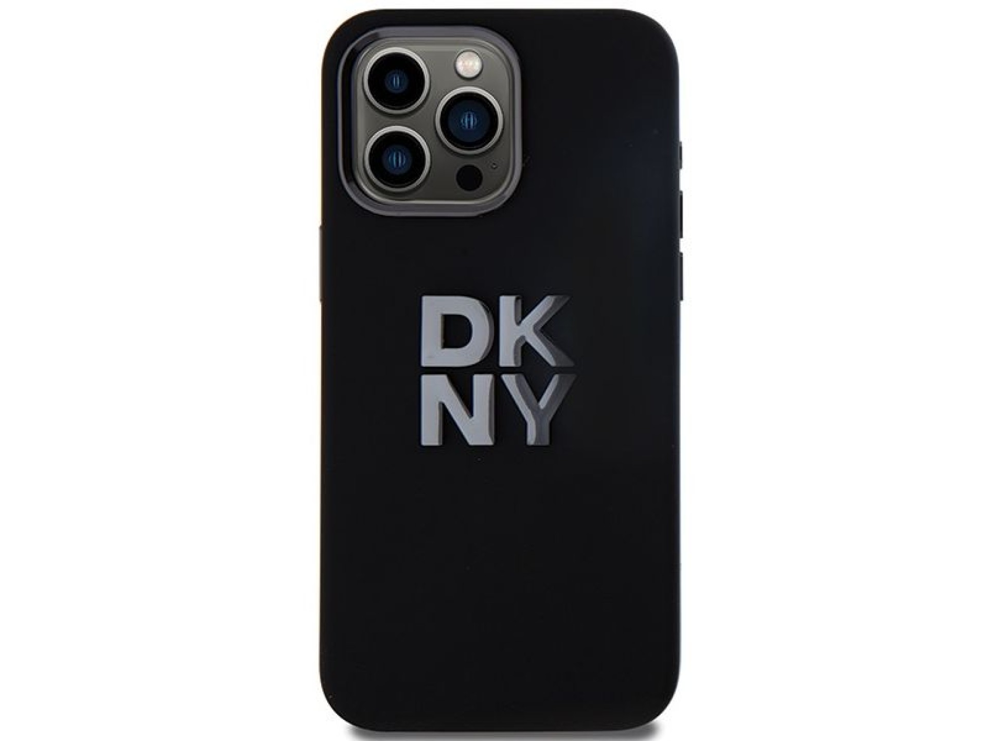 DKNY Liquid Silicone Metal Logo iPhone 15 Pro Max Case - Black