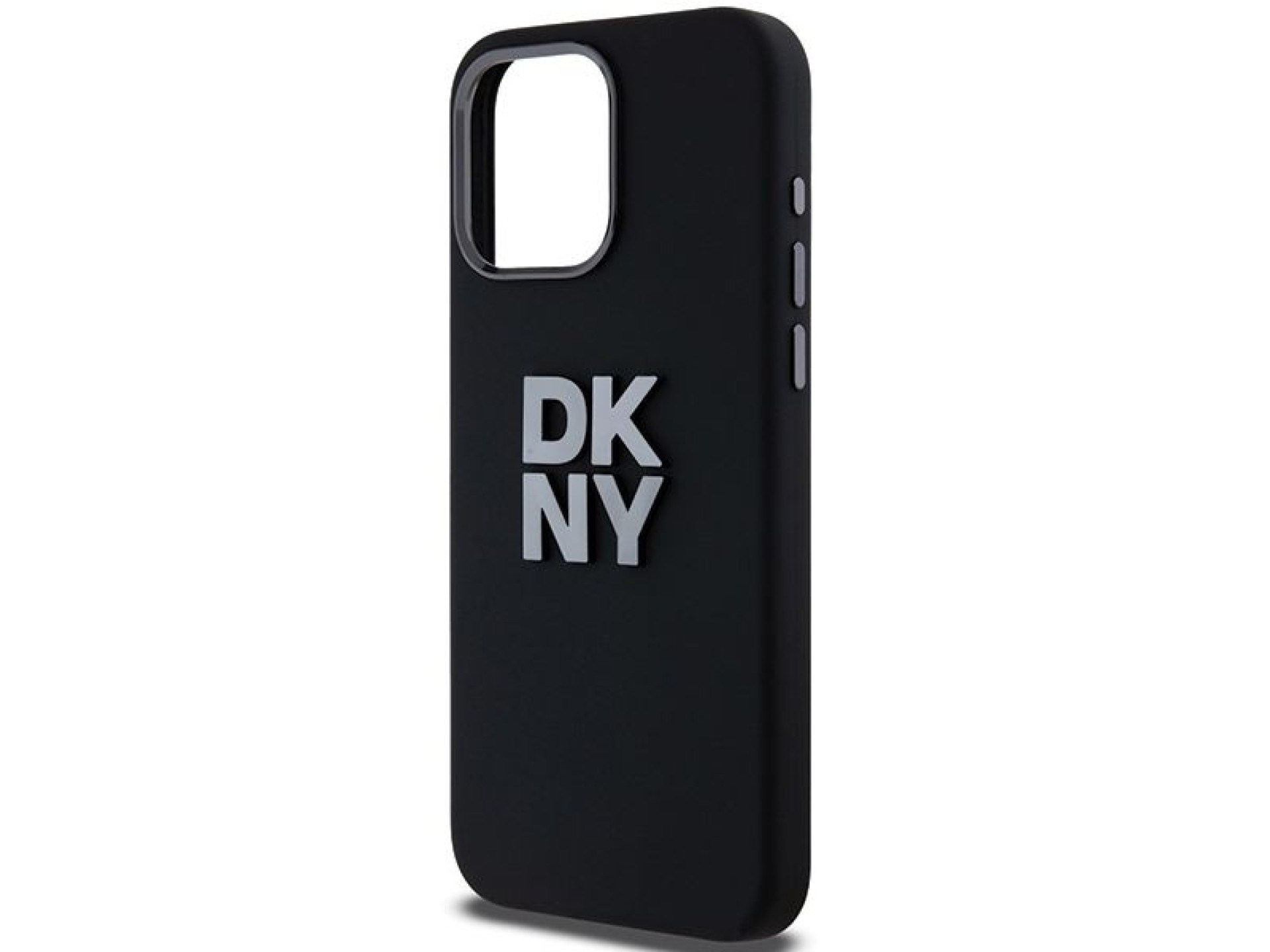 DKNY Liquid Silicone Metal Logo iPhone 15 Pro Max Case - Black