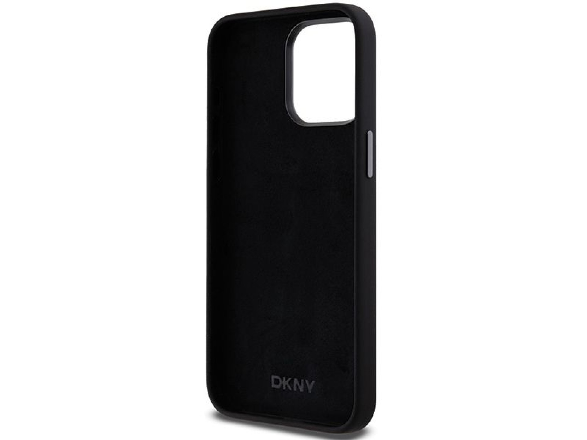 DKNY Liquid Silicone Metal Logo iPhone 15 Pro Max Case - Black