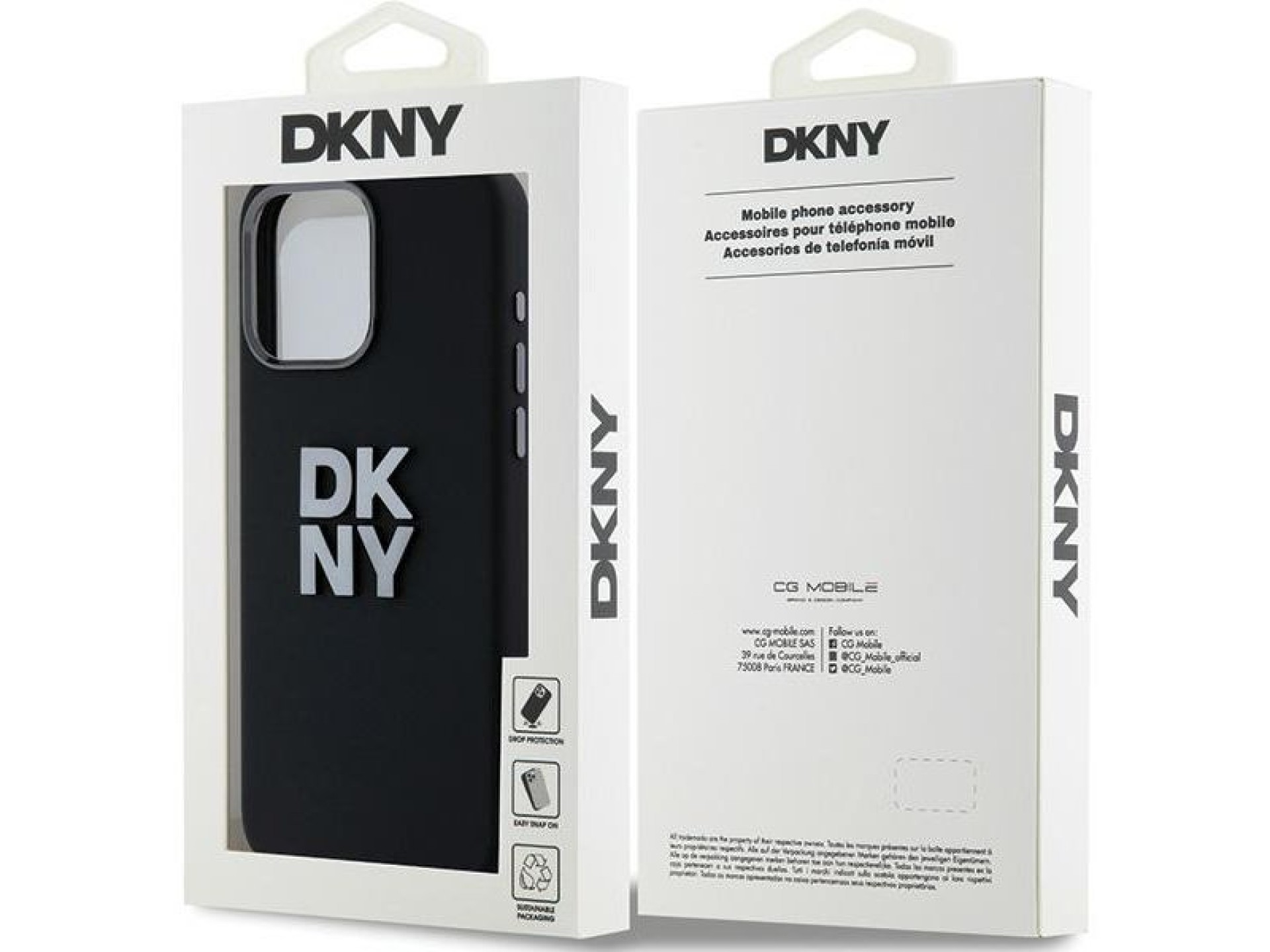 DKNY Liquid Silicone Metal Logo iPhone 15 Pro Case - Black