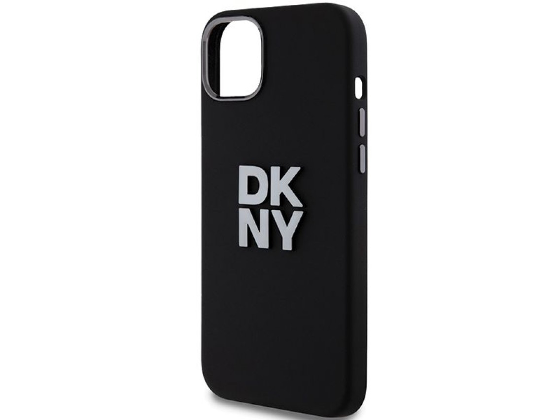 DKNY Liquid Silicone Metal Logo case for iPhone 15 Plus / 14 Plus - black
