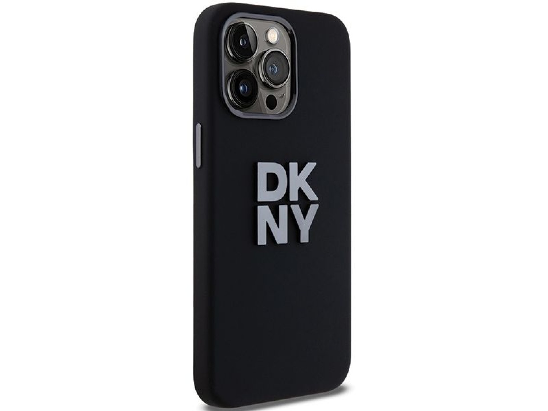 DKNY Liquid Silicone Metal Logo iPhone 15 Pro Max Case - Black