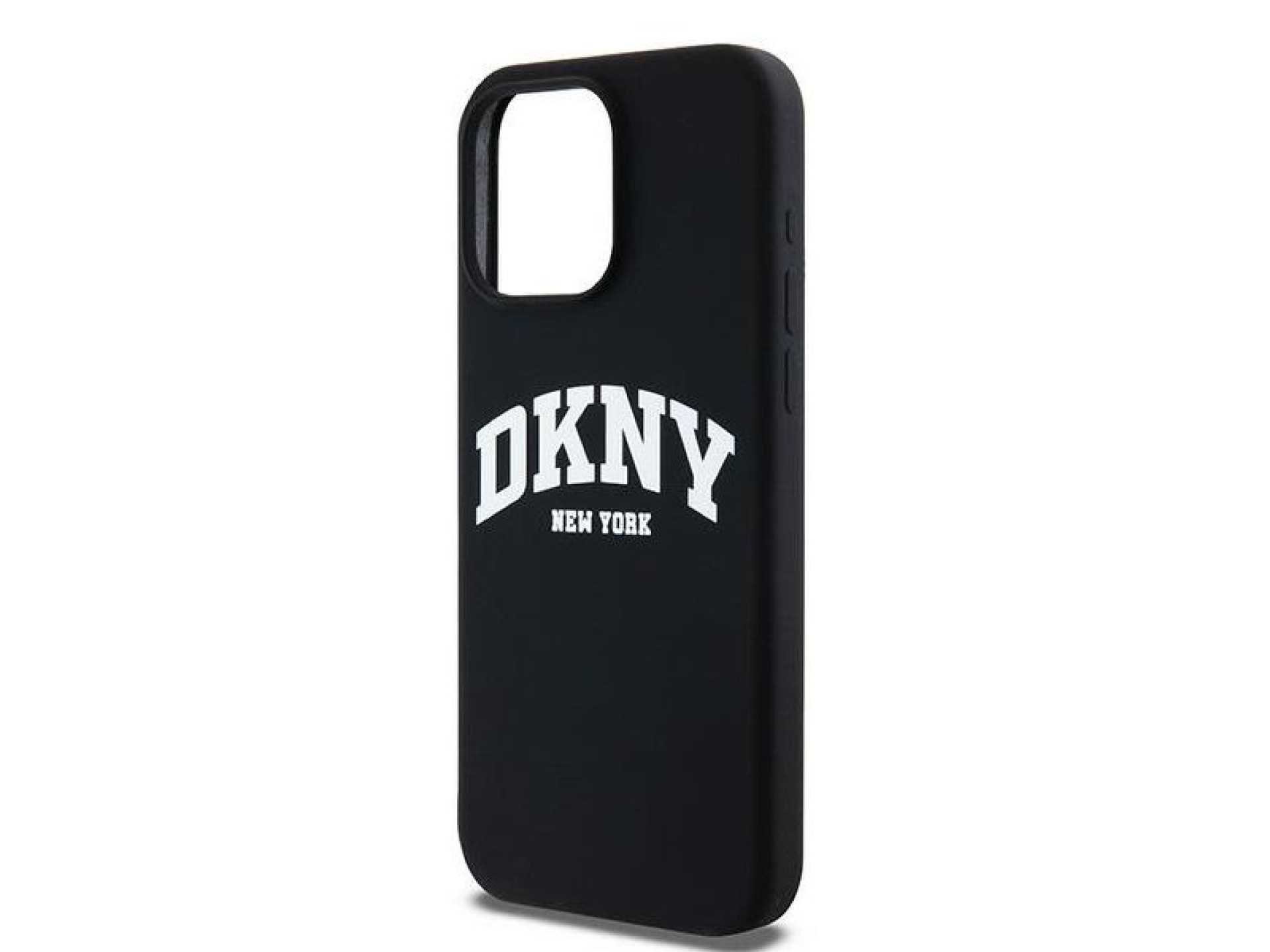 DKNY Liquid Silicone White Printed Logo MagSafe iPhone 13 Pro Max Case - Black