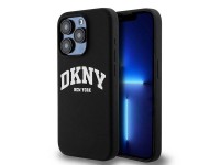 DKNY Liquid Silicone White Printed Logo MagSafe Case for iPhone 13 Pro / 13 - Black