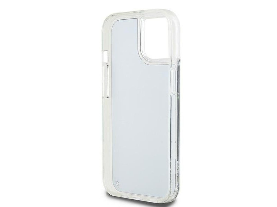 Funda DKNY Liquid Glitter con logo grande para iPhone 15 Plus / 14 Plus - Negra