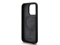 DKNY Liquid Silicone White Printed Logo MagSafe Case for iPhone 13 Pro / 13 - Black