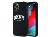 Funda DKNY de silicona l�quida blanca con logo impreso MagSafe para iPhone 12/12 Pro - Negra