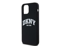 Funda DKNY de silicona l�quida blanca con logo impreso MagSafe para iPhone 12/12 Pro - Negra