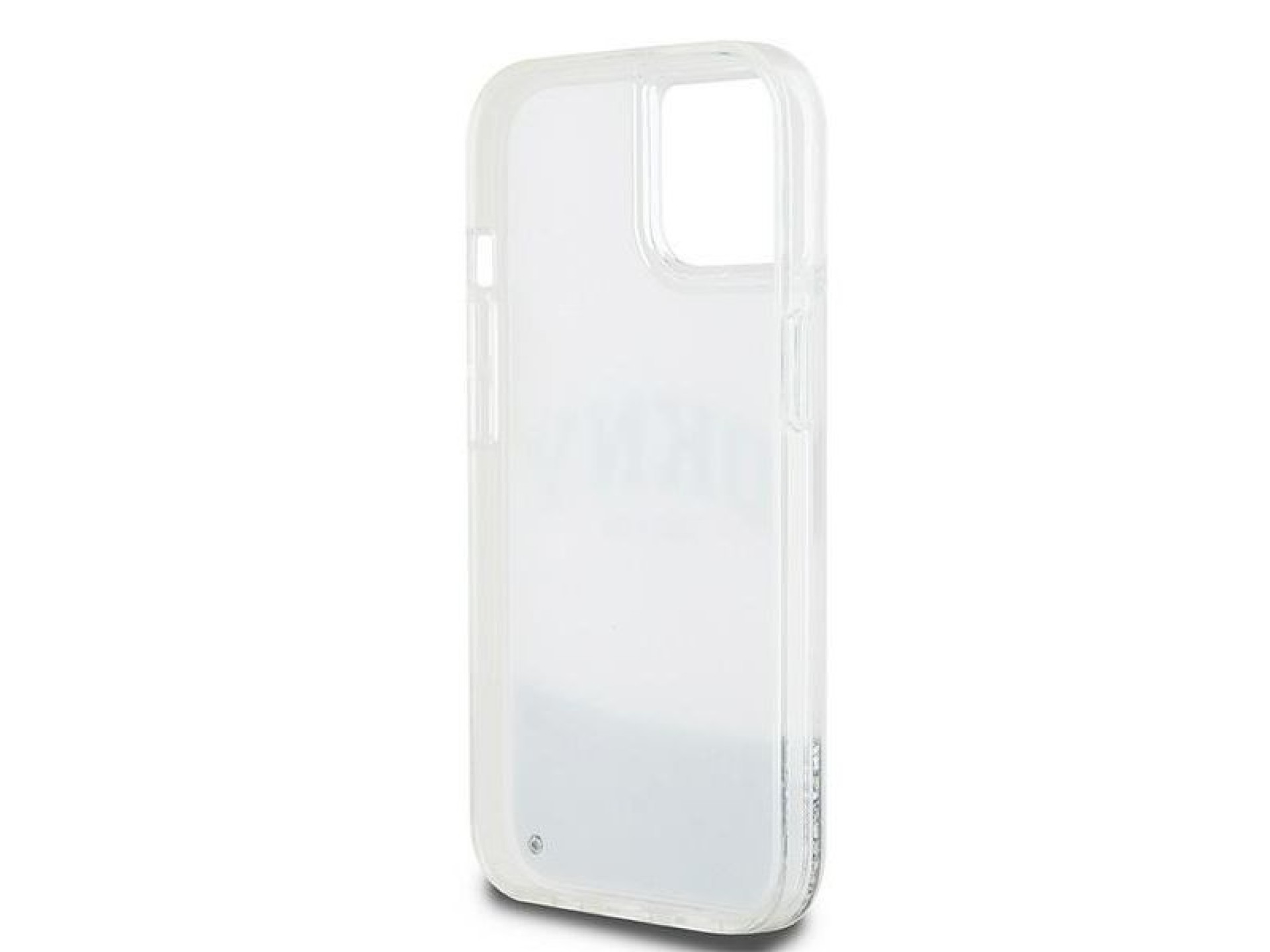 Funda DKNY Liquid Glitter con logo grande para iPhone 15 / 14 / 13 - blanca