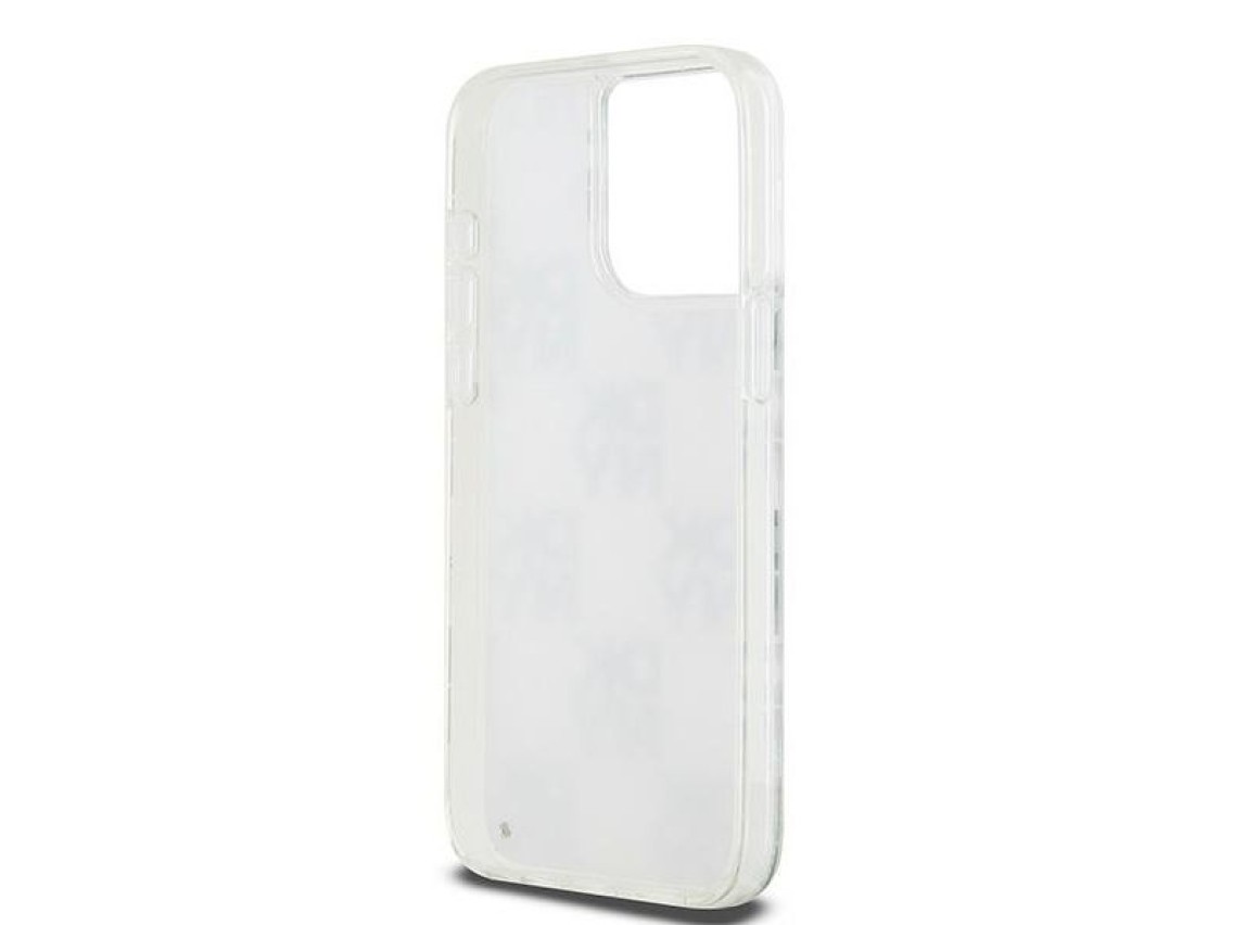 Capa DKNY Liquid Glitter Multilogo para iPhone 15 Pro Max - branca