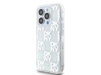 Capa DKNY Liquid Glitter Multilogo para iPhone 15 Pro - branca Capa DKNY Liquid Glitter Multilogo para iPhone 15 Pro - branca