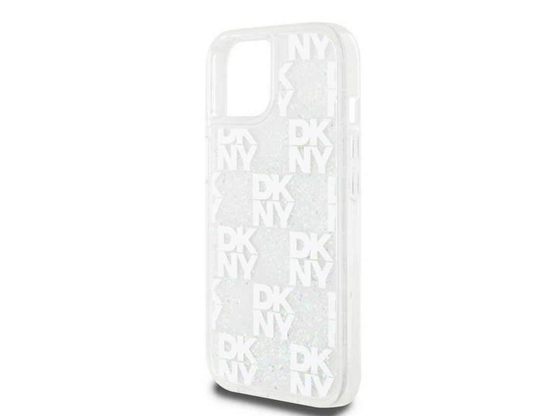 DKNY Liquid Glitter Multilogo case for iPhone 15 / 14 / 13 - white