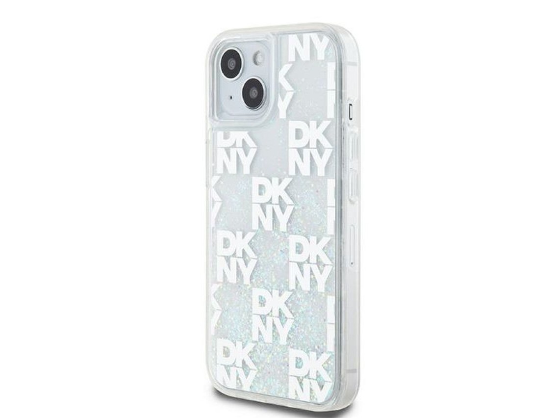 DKNY Liquid Glitter Multilogo case for iPhone 15 / 14 / 13 - white