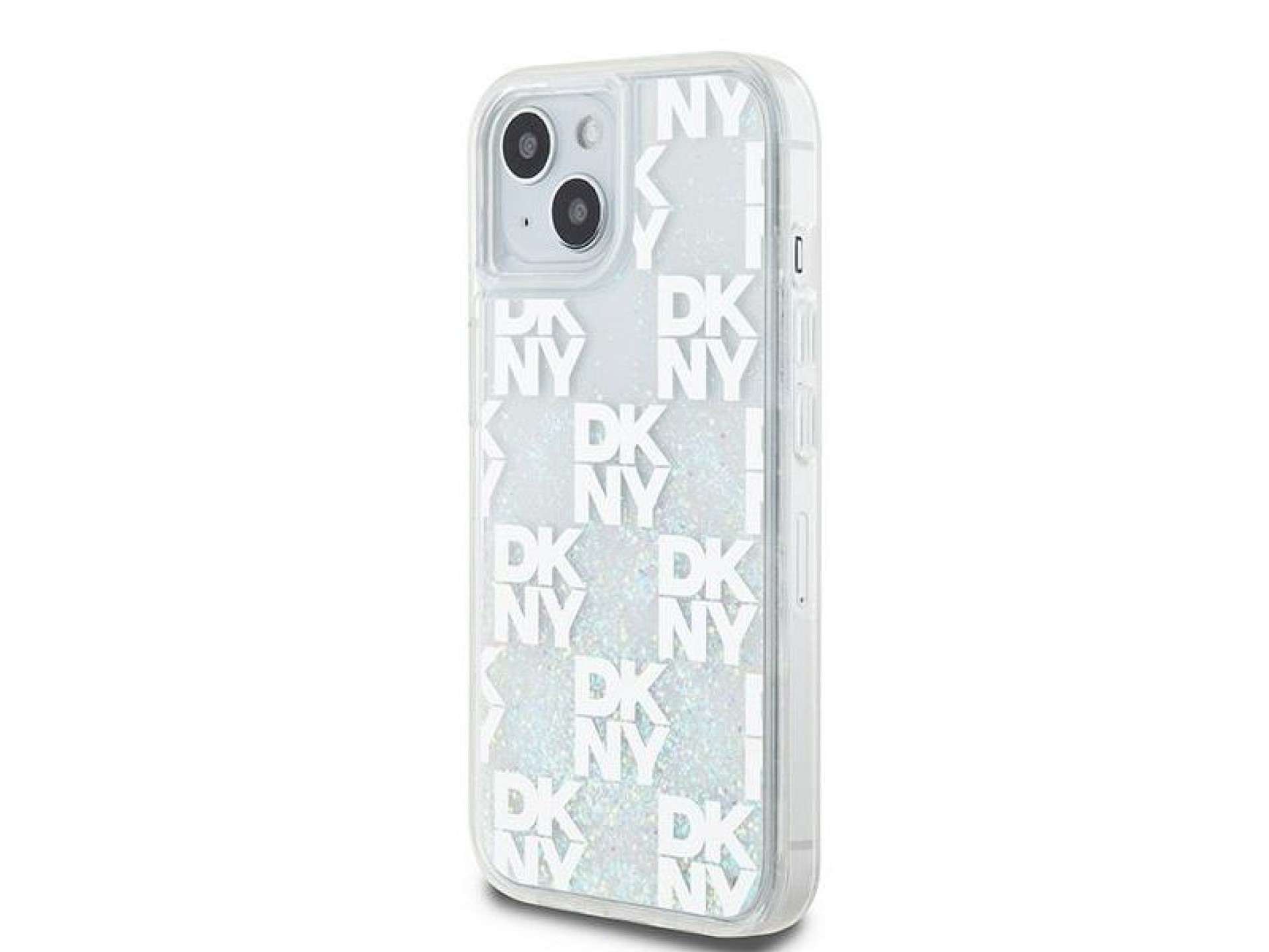DKNY Liquid Glitter Multilogo case for iPhone 15 / 14 / 13 - white