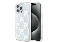 Capa DKNY Liquid Glitter Multilogo para iPhone 15 Pro Max - branca Capa DKNY Liquid Glitter Multilogo para iPhone 15 Pro Max - branca