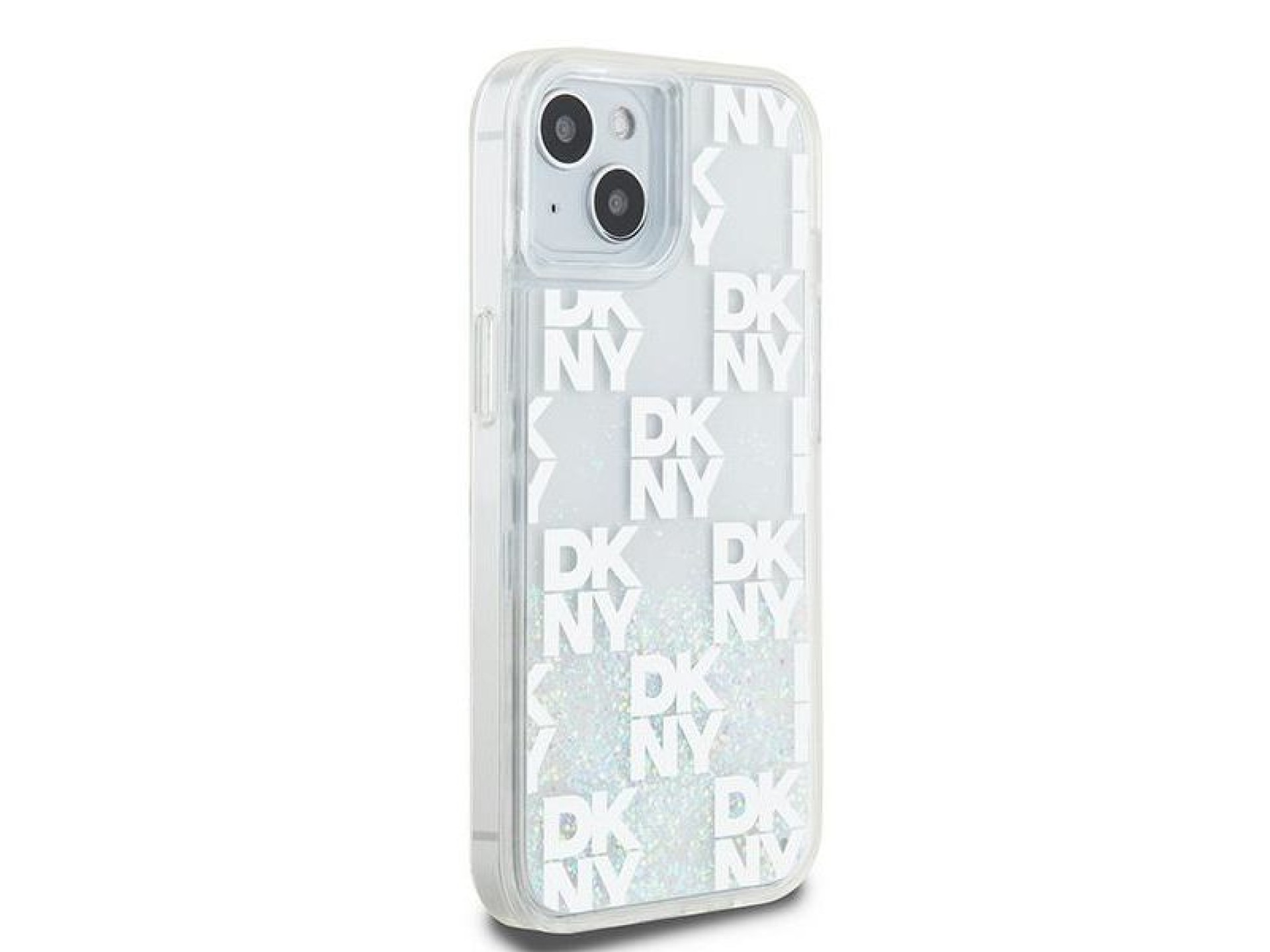 DKNY Liquid Glitter Multilogo case for iPhone 15 / 14 / 13 - white