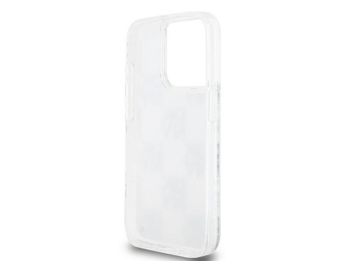 Capa DKNY Liquid Glitter Multilogo para iPhone 15 Pro - branca