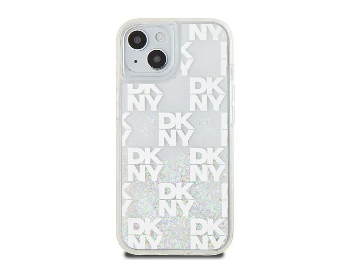 DKNY Liquid Glitter Multilogo case for iPhone 15 / 14 / 13 - white