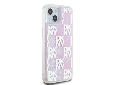 Capa DKNY Liquid Glitter Multilogo para iPhone 15/14/13 - rosa Capa DKNY Liquid Glitter Multilogo para iPhone 15/14/13 - rosa