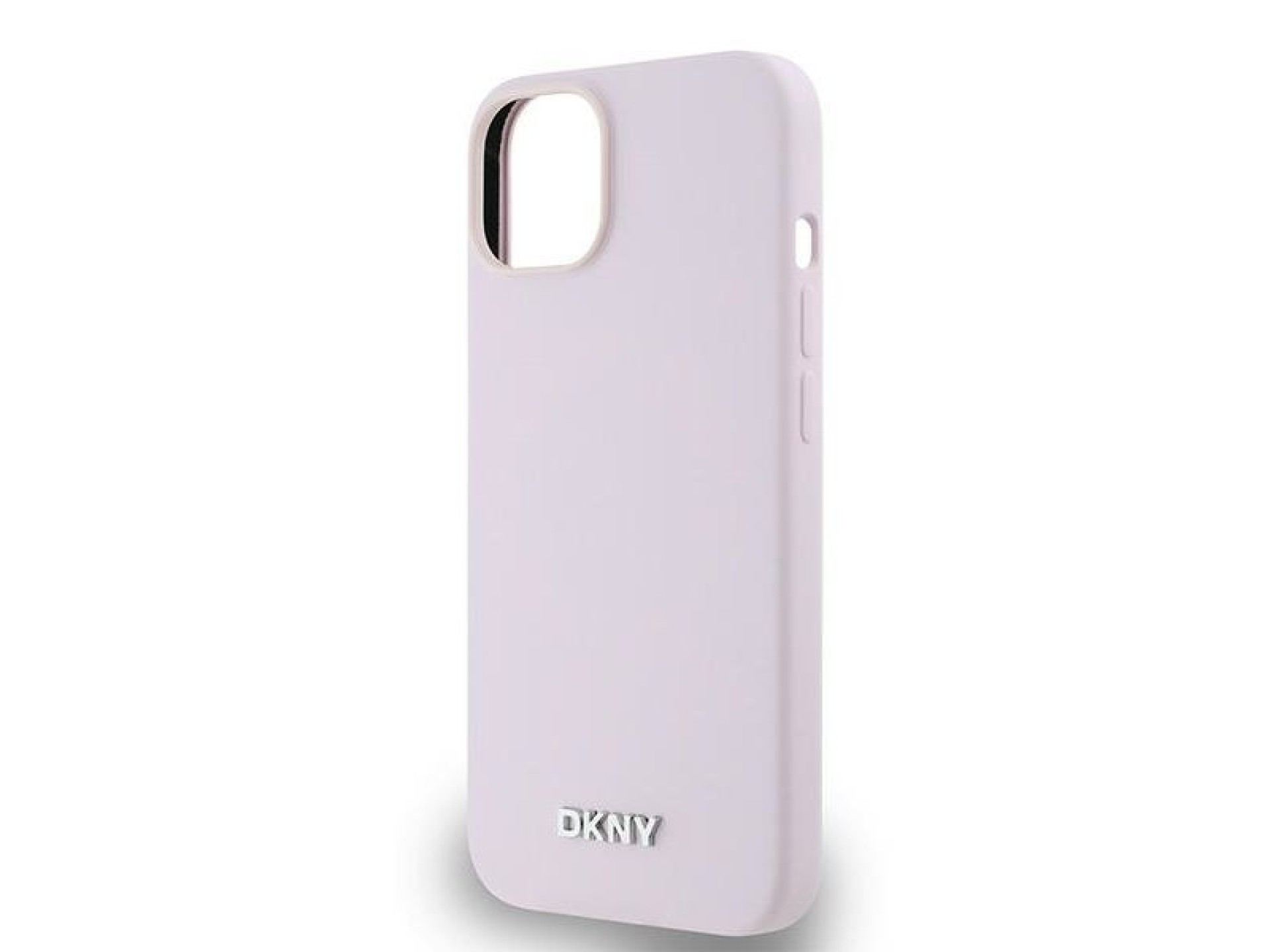 DKNY Liquid Silicone Small Metal Logo MagSafe Case for iPhone 14/15/13 - Pink