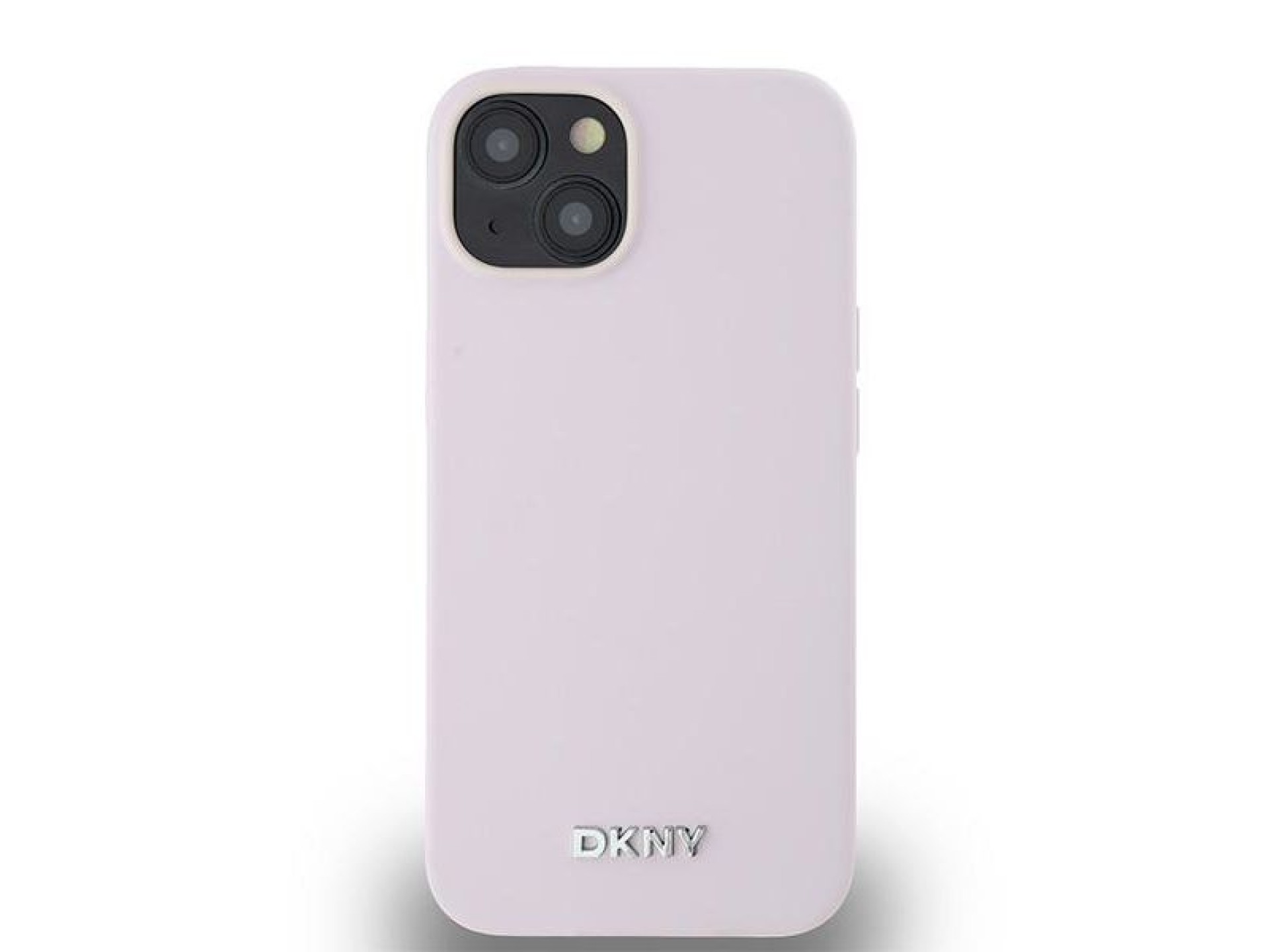 DKNY Liquid Silicone Small Metal Logo MagSafe Case for iPhone 14/15/13 - Pink