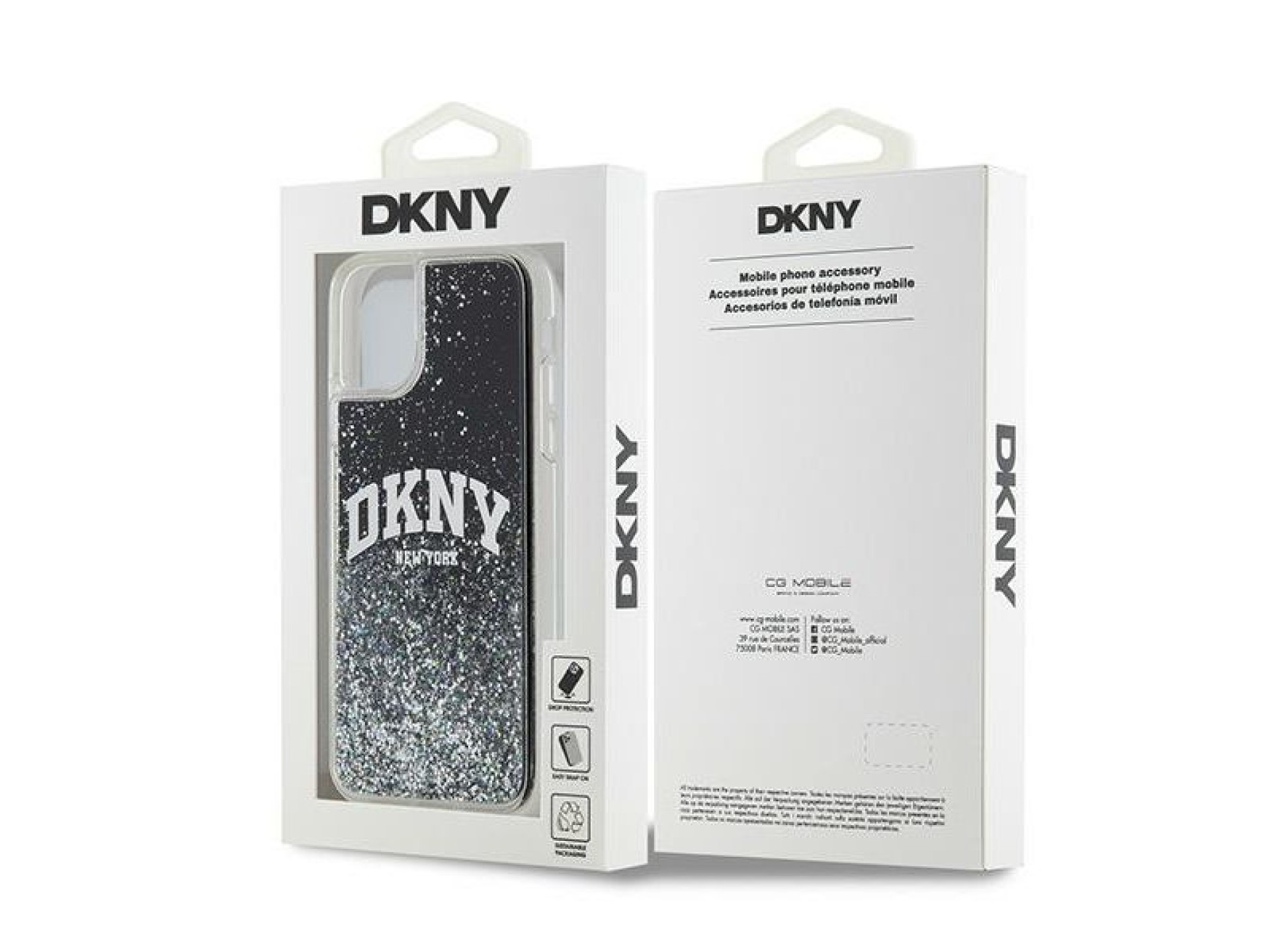 DKNY Liquid Glitter Big Logo case for iPhone 11 / Xr - black