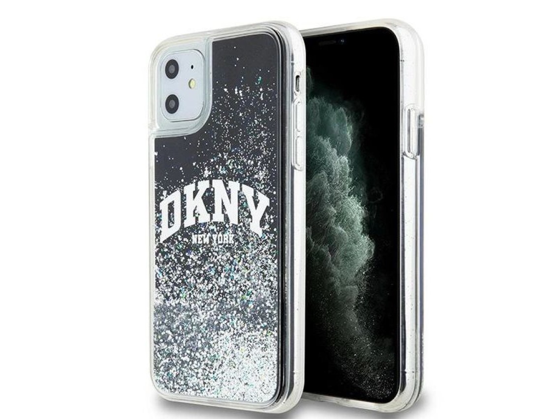 DKNY Liquid Glitter Big Logo case for iPhone 11 / Xr - black