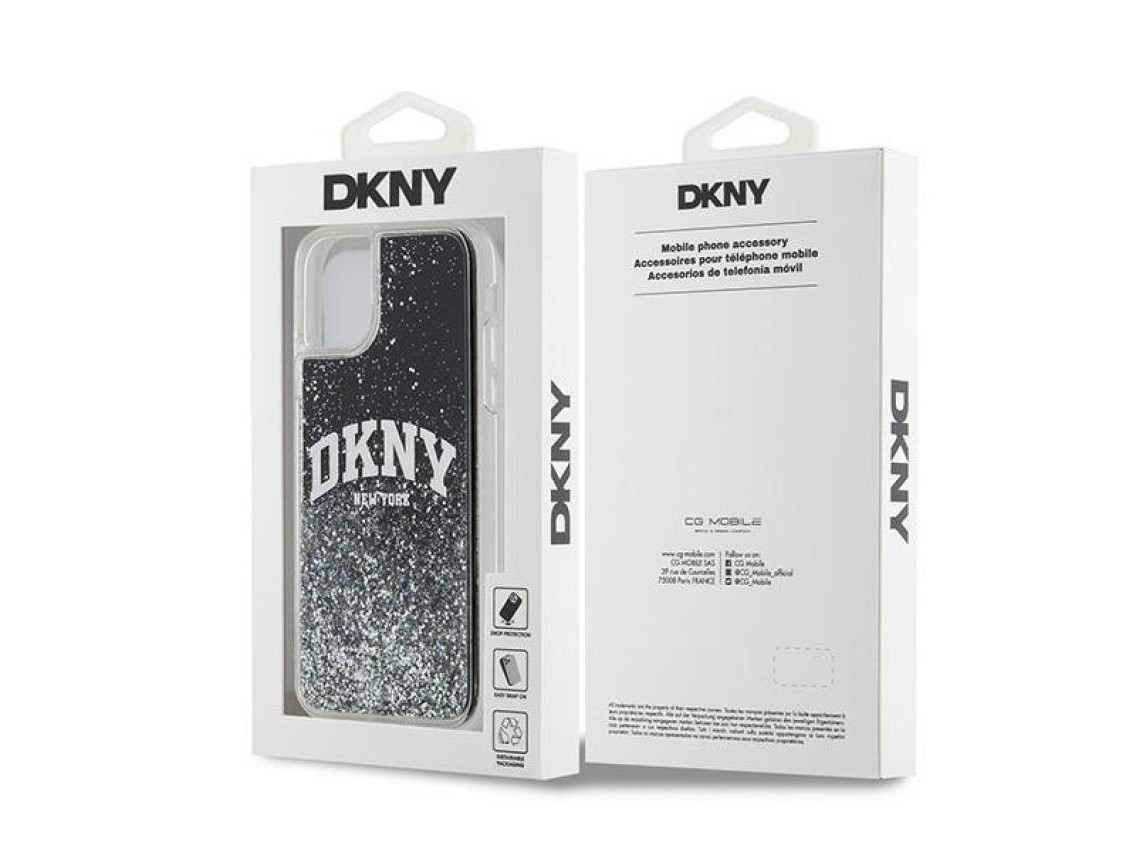DKNY Liquid Glitter Big Logo case for iPhone 11 / Xr - black