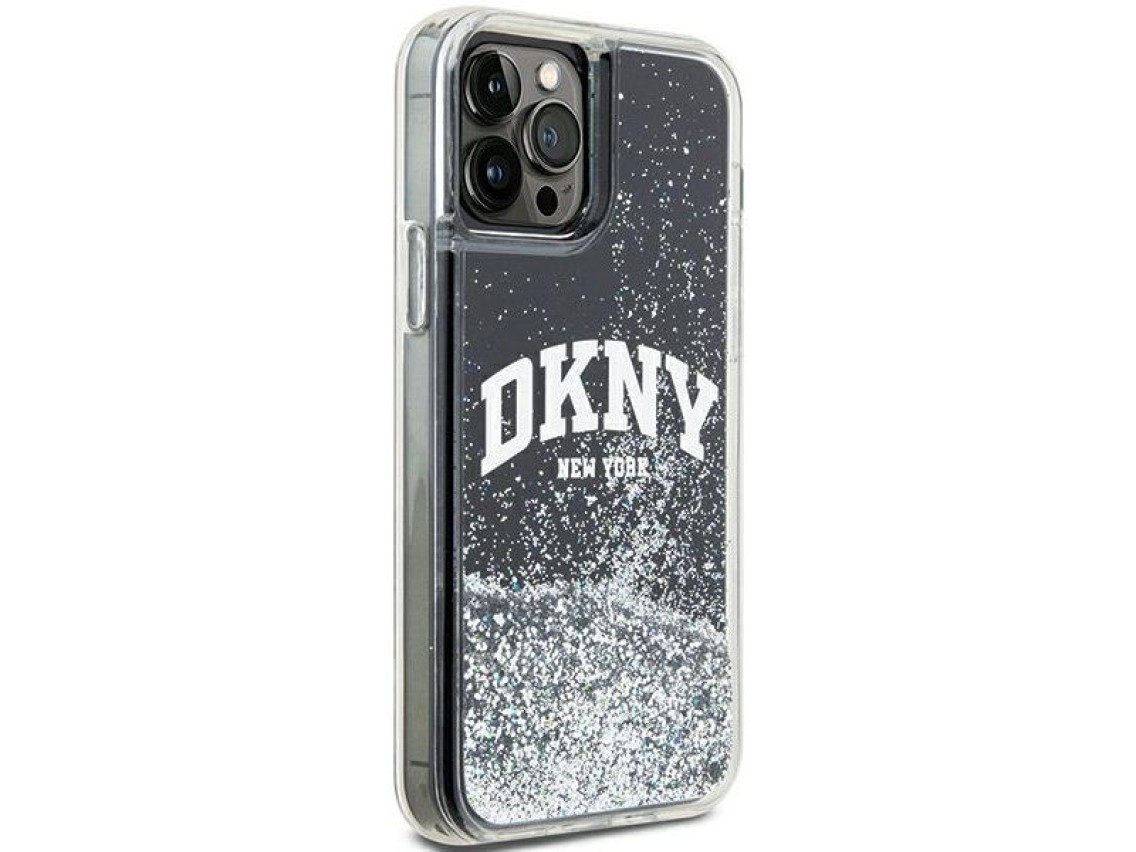 Capa DKNY Liquid Glitter Big Logo para iPhone 12 Pro/12 - Preta