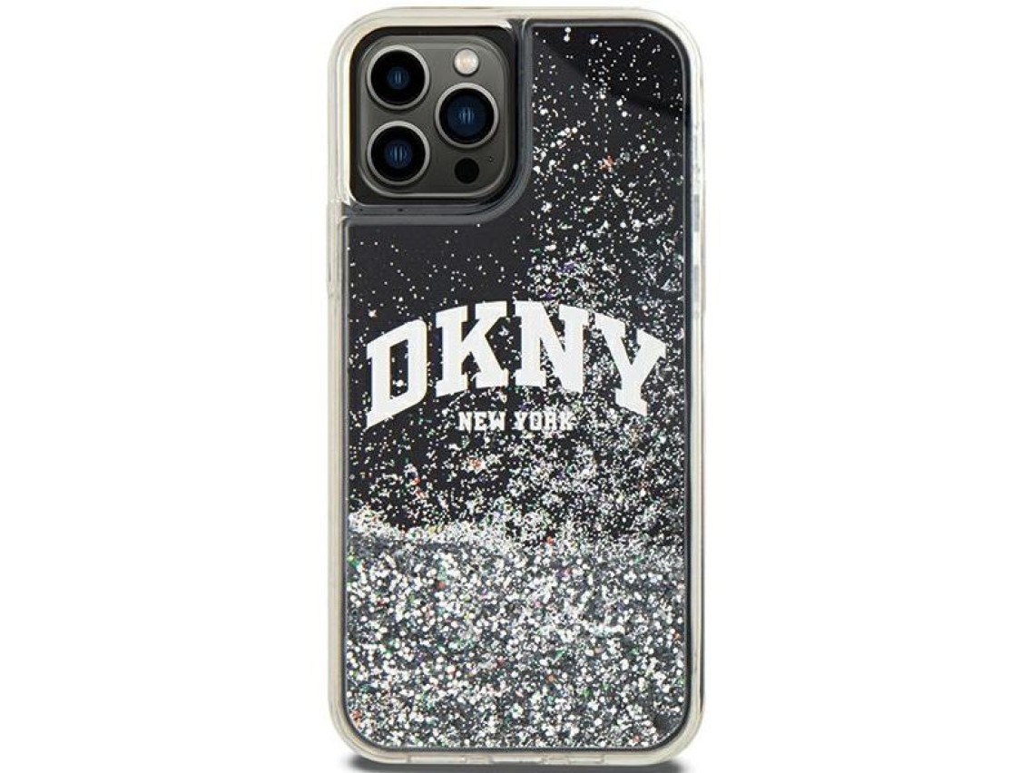 Capa DKNY Liquid Glitter Big Logo para iPhone 12 Pro/12 - Preta