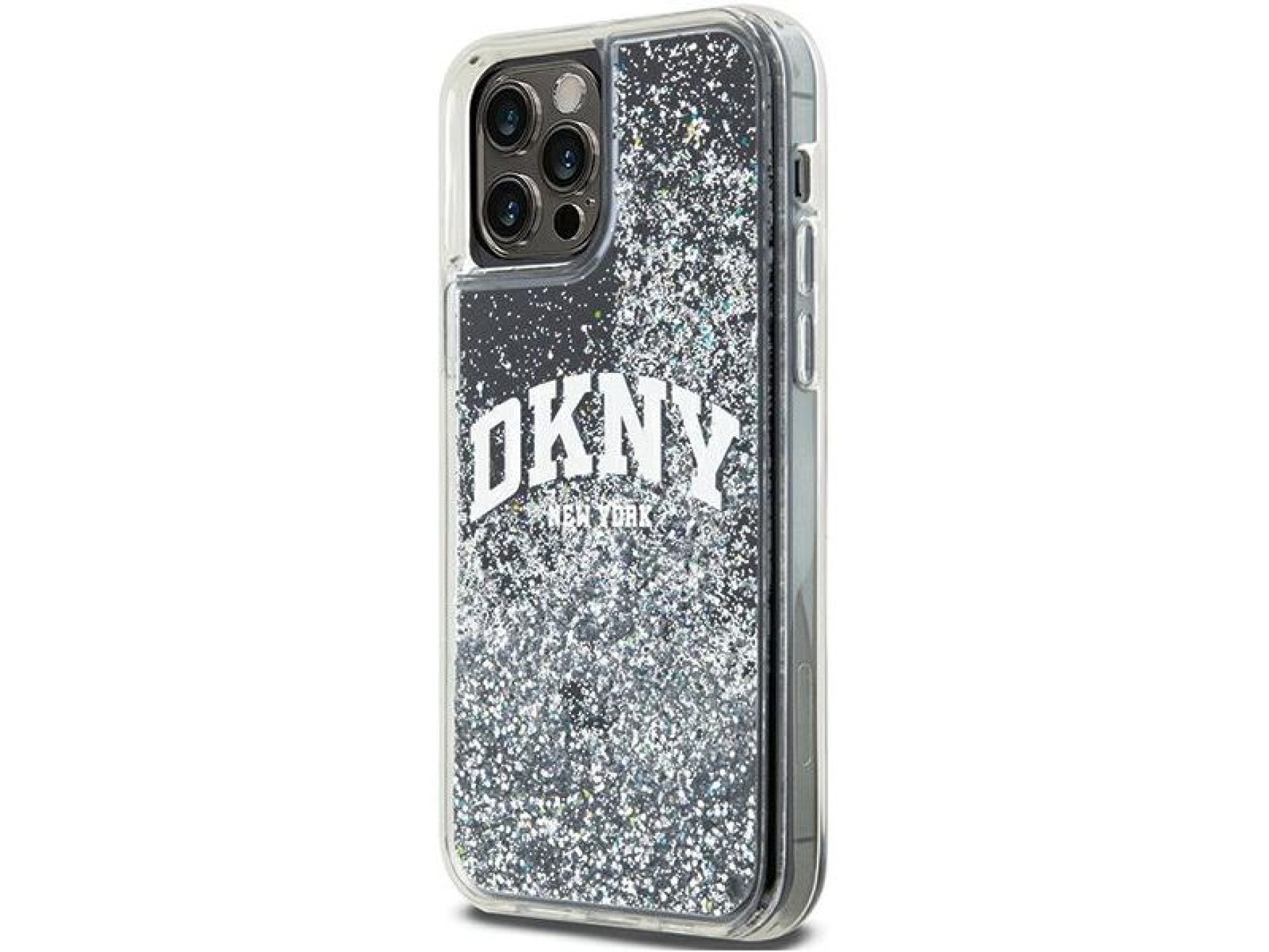 Capa DKNY Liquid Glitter Big Logo para iPhone 12 Pro/12 - Preta