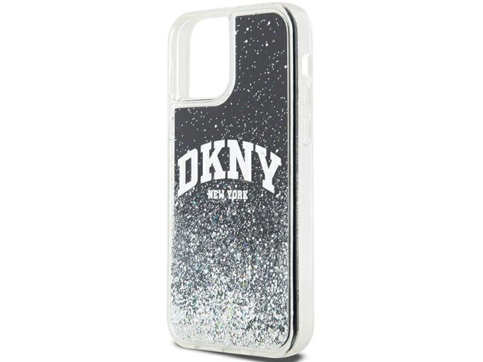Capa DKNY Liquid Glitter Big Logo para iPhone 12 Pro/12 - Preta