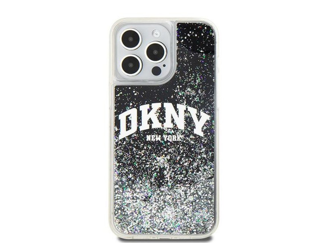 DKNY Liquid Glitter Big Logo iPhone 13 Pro Max Case - Black
