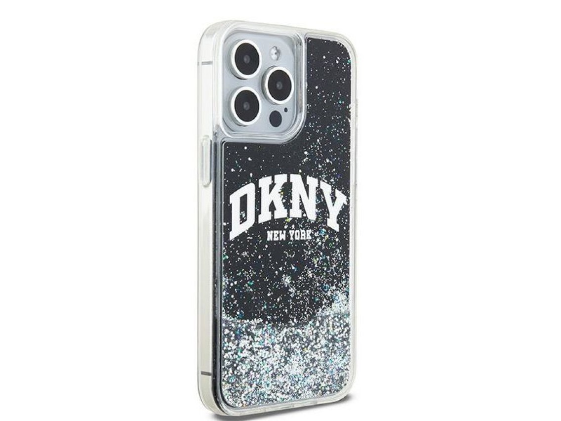 DKNY Liquid Glitter Big Logo iPhone 14 Pro Max Case - Black